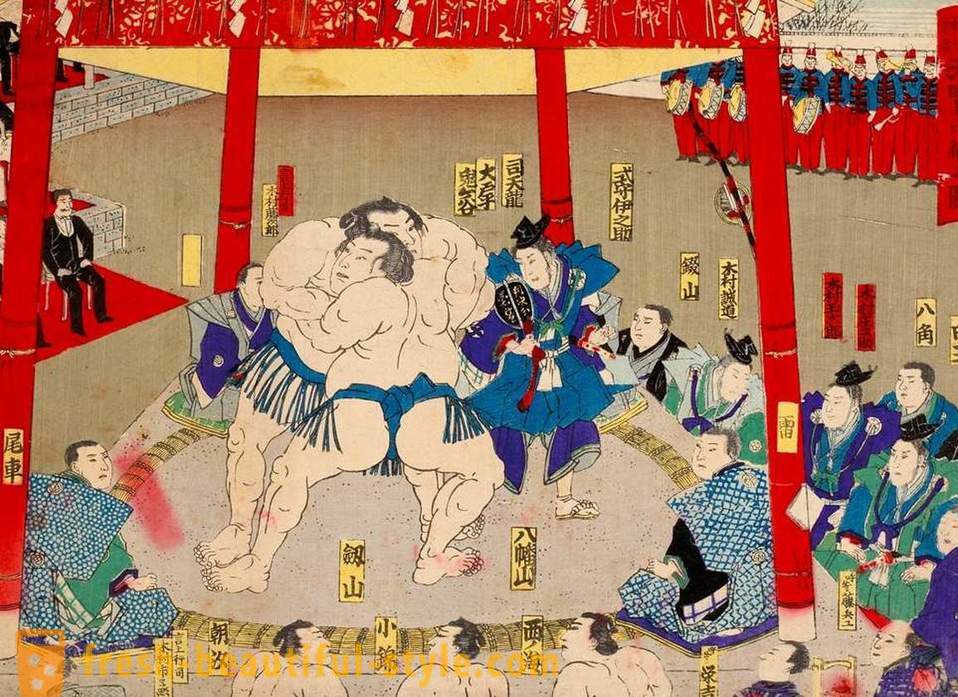 Sumo Wrestling: sejarah, kaedah, teknik dan mempunyai fakta yang paling menarik