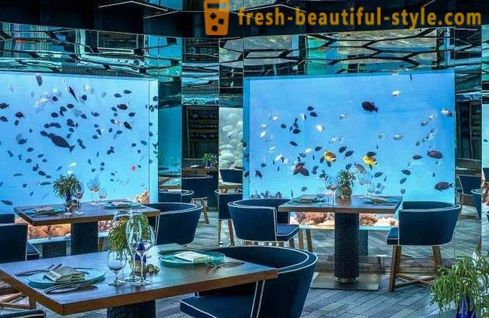 Mewah restoran dalam air di Maldives