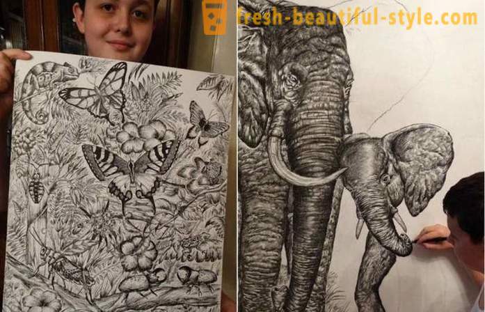 Remaja Serbia cabutan potret menakjubkan haiwan dengan cara pensil atau pen mata bulat