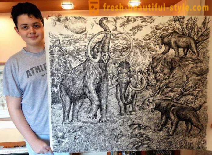 Remaja Serbia cabutan potret menakjubkan haiwan dengan cara pensil atau pen mata bulat
