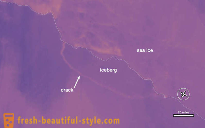 Iceberg dari Antartika memutuskan kawasan seluas lebih daripada dua Moscow