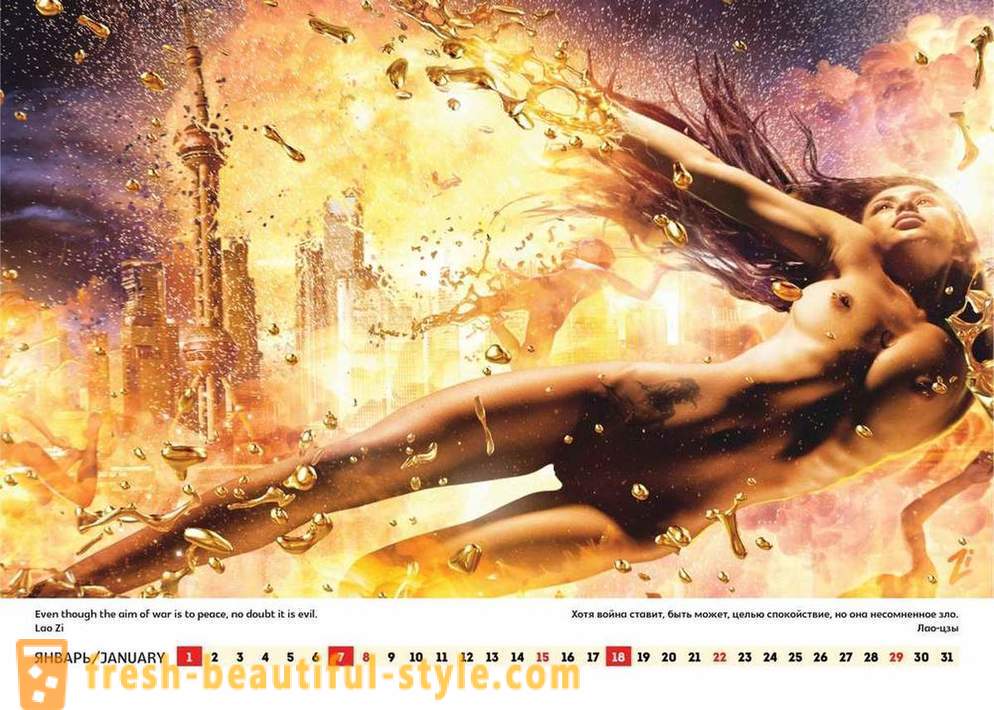 Pemain sandiwara Lucky Lee mengeluarkan kalendar yang erotik, menyeru Rusia ke Amerika dan dunia