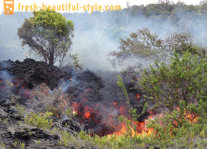 Aliran lava gunung berapi dari Kilauea Hawaii