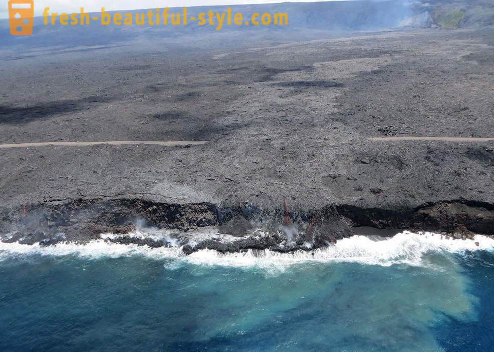 Aliran lava gunung berapi dari Kilauea Hawaii