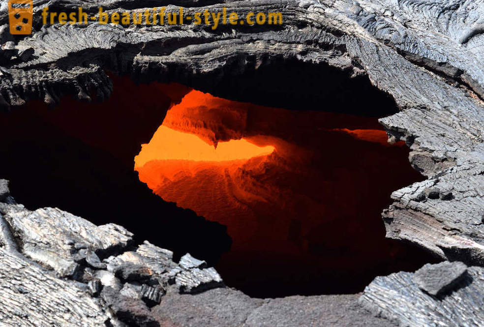 Aliran lava gunung berapi dari Kilauea Hawaii