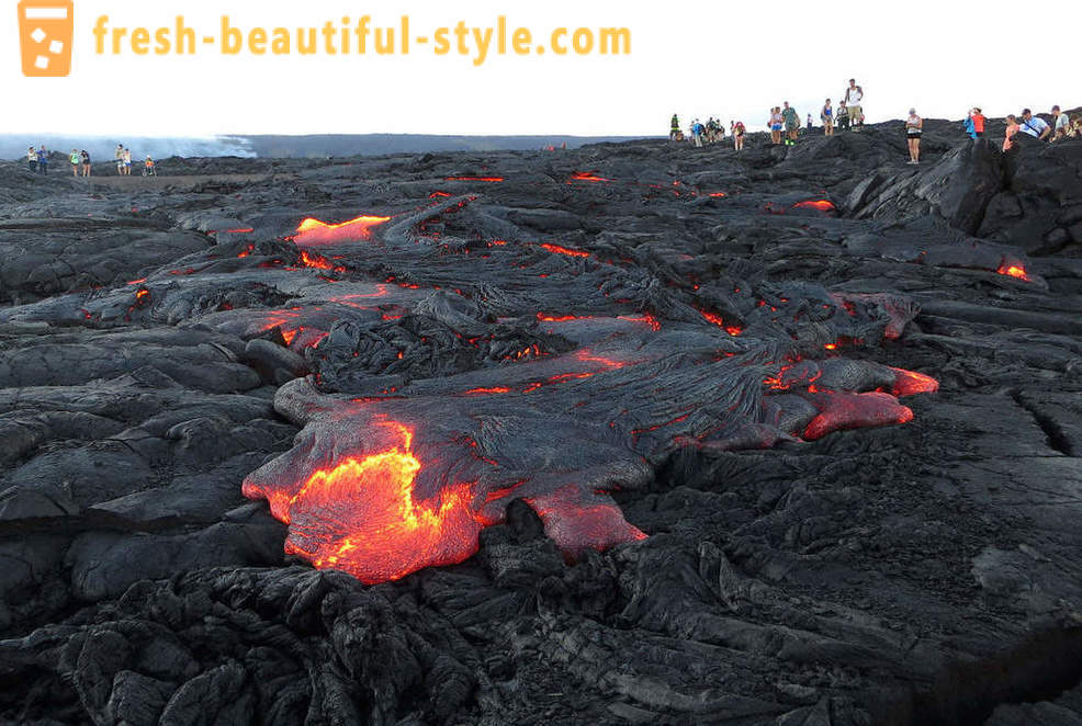 Aliran lava gunung berapi dari Kilauea Hawaii