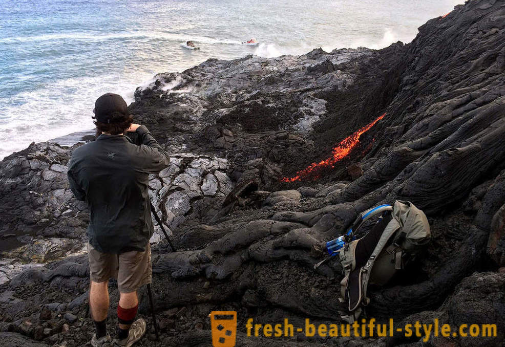 Aliran lava gunung berapi dari Kilauea Hawaii