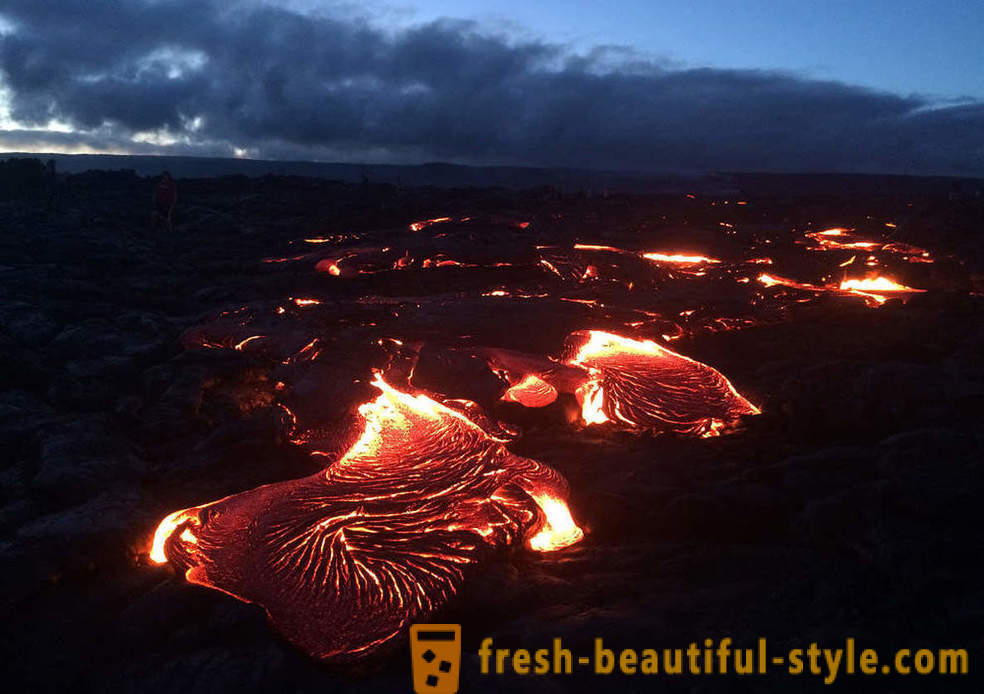 Aliran lava gunung berapi dari Kilauea Hawaii