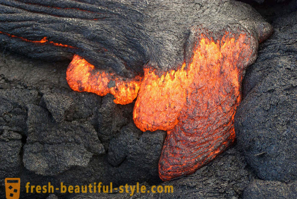 Aliran lava gunung berapi dari Kilauea Hawaii