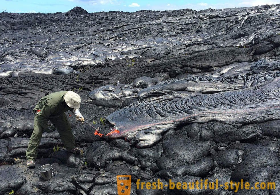 Aliran lava gunung berapi dari Kilauea Hawaii