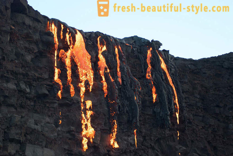 Aliran lava gunung berapi dari Kilauea Hawaii