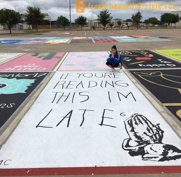 Pelajar Amerika dibenarkan untuk cat tempat letak kereta sendiri