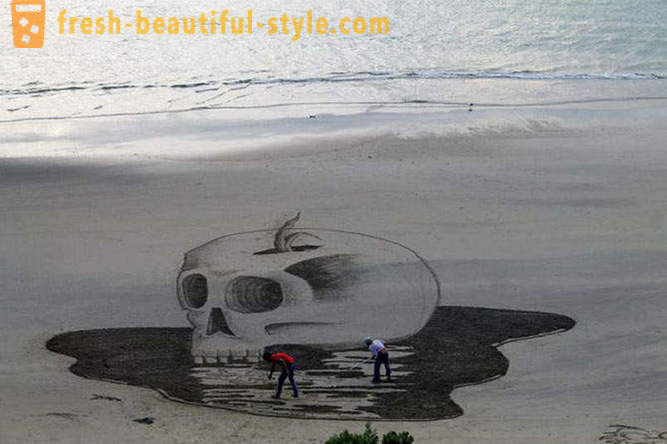 3D-lukisan di atas pasir